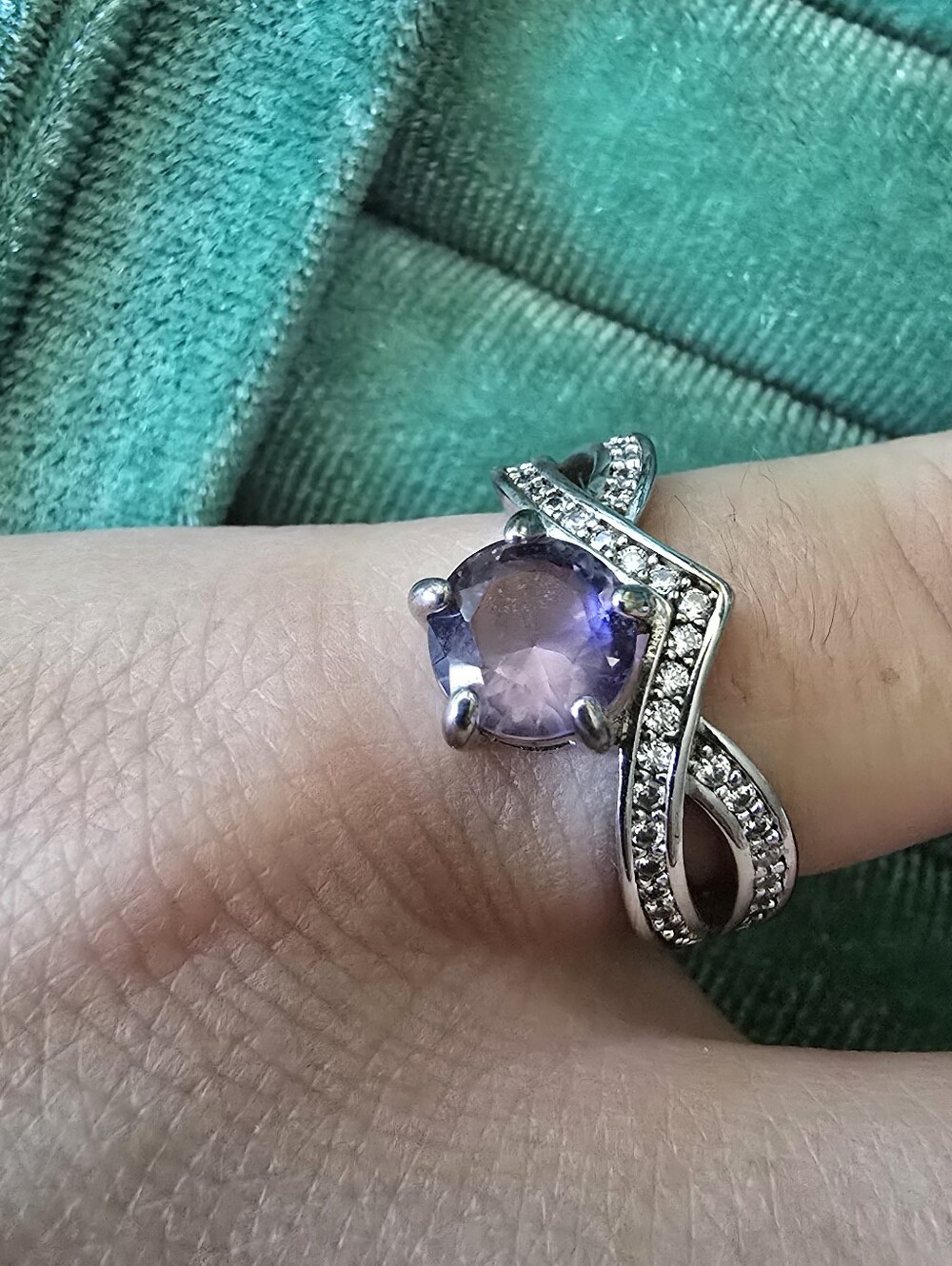 Sterling Silver Amethyst Gemstone Infinity Ring